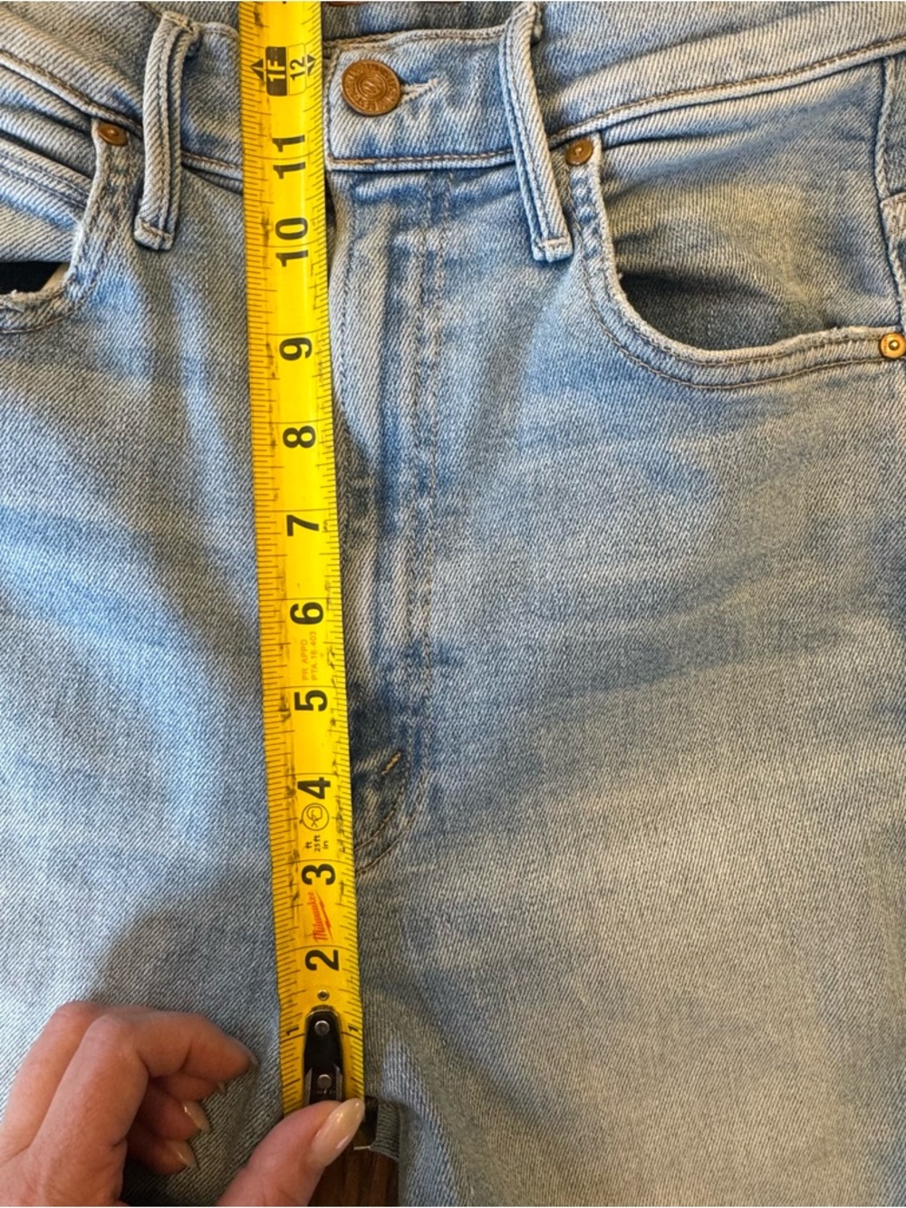 Mother The High Waisted Smokin’ Double Ankle Fray Jeans size 26 - Picture 4 of 16